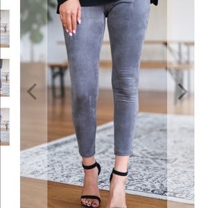 Faux suede leggings